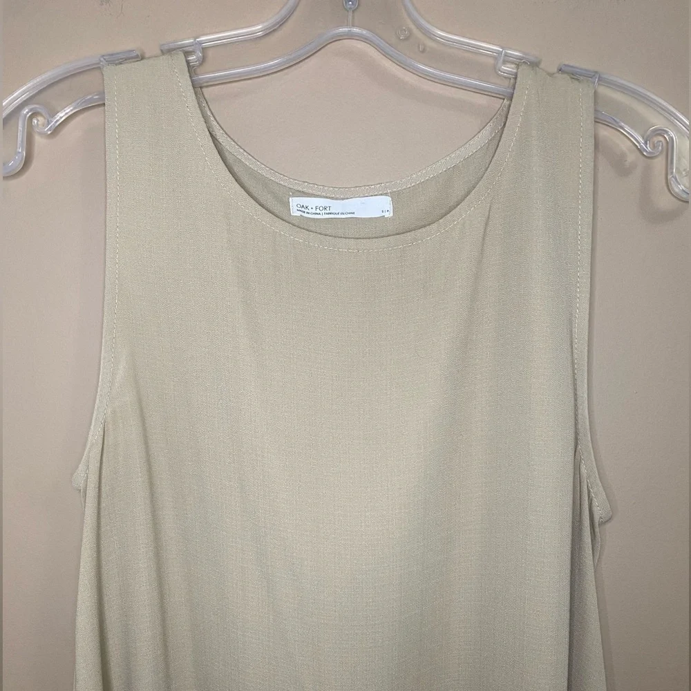 Oak + Fort Tan Beige Sleeveless Midi Dress - Picture 4 of 11